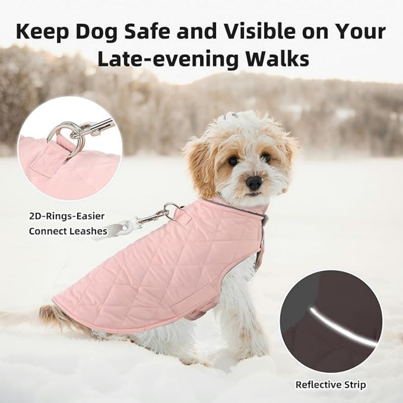 Dog Warm Coat, Small Dog Winter Jacket Windproof Water Resistant Cold Weather Coats Cozy Snow Jacket Vest for Puppies