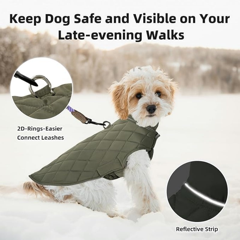 Dog Warm Coat, Small Dog Winter Jacket Windproof Water Resistant Cold Weather Coats Cozy Snow Jacket Vest for Puppies