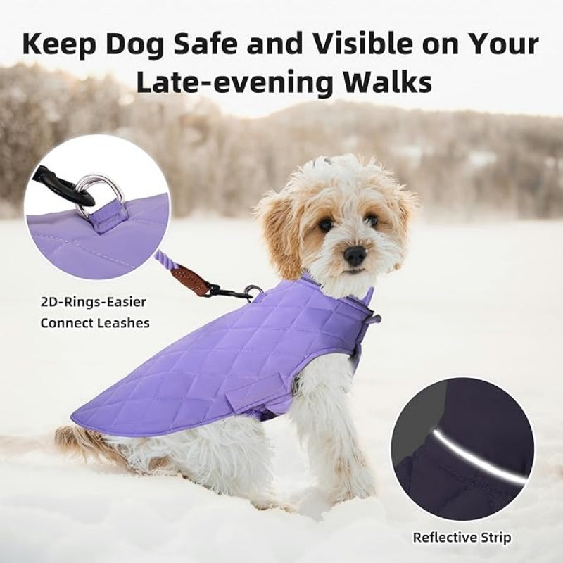 Life Dog Warm Coat, Small Dog Winter Jacket Windproof Water Resistant Cold Weather Coats Cozy Snow Jacket Vest for Puppies